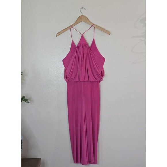 T Bags Los Angeles Womens V-Neck Sleeveless Knot Dress Pink Size Small Misa - Picture 5 of 12